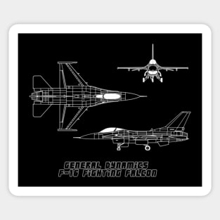 General Dynamics F-16 Fighting Falcon (white) Sticker